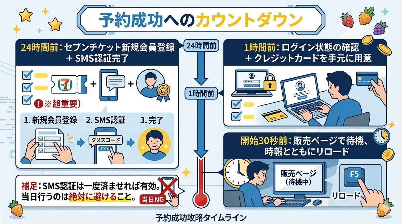 予約成功までの鉄壁タイムライン