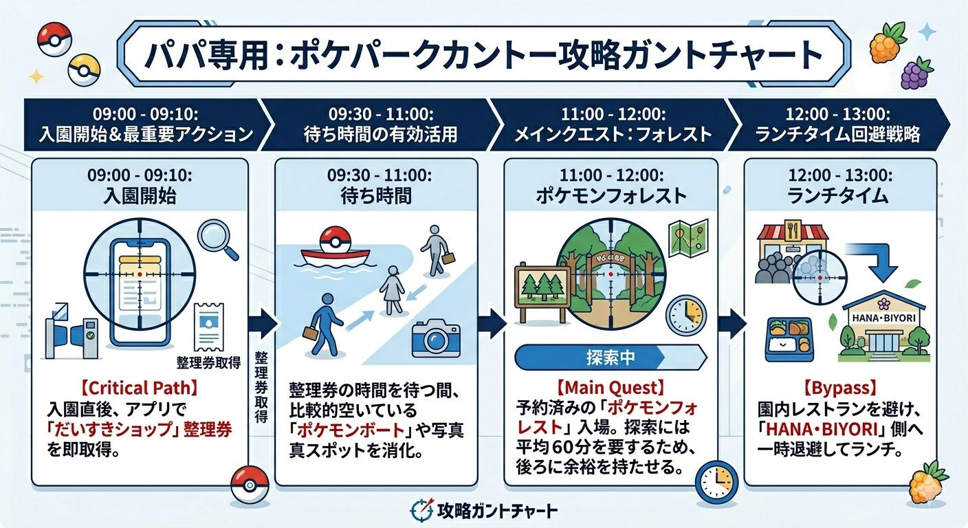 9:00入園起点の「勝利のタイムライン」